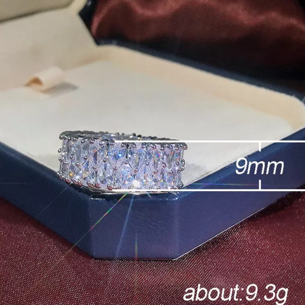 Sterling silver teardrop CZ stone promise ring - Picture 6 of 6